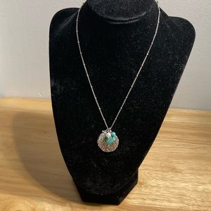 Lia Sophia Turquoise Leaf & Pearl Necklace